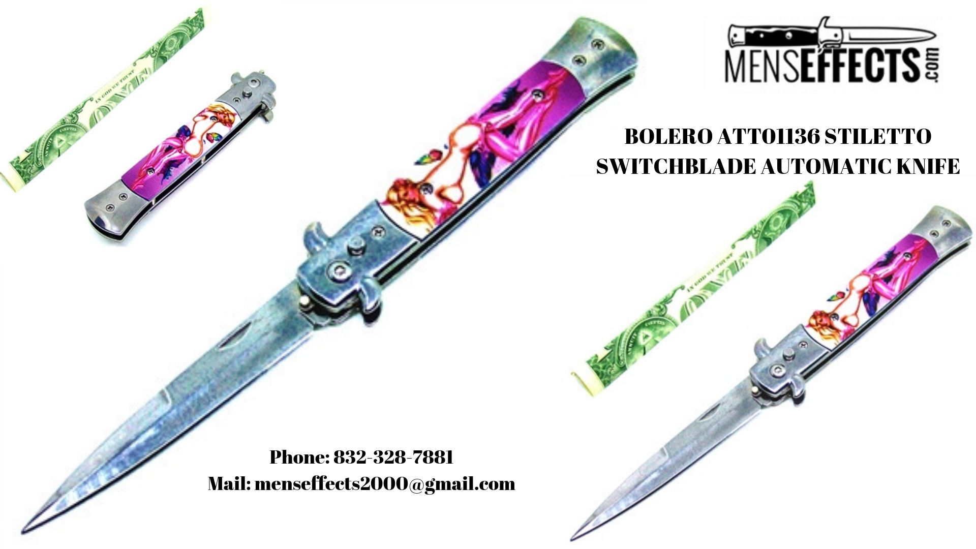 BOLERO ATT01136 STILETTO SWITCHBLADE AUTOMATIC KNIFE